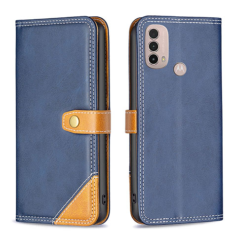 Custodia Portafoglio In Pelle Cover con Supporto B02F per Motorola Moto E40 Blu