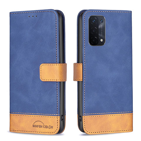 Custodia Portafoglio In Pelle Cover con Supporto B02F per OnePlus Nord N200 5G Blu