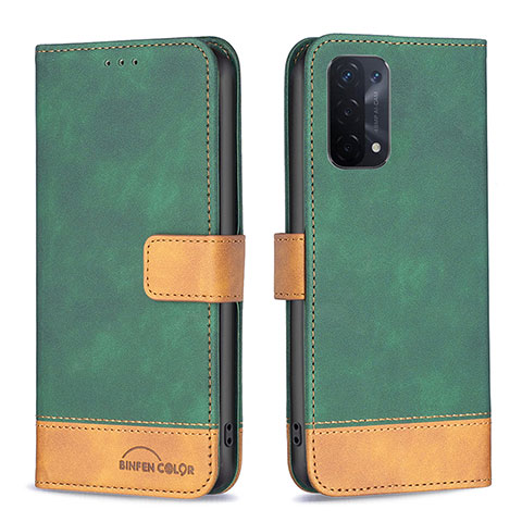 Custodia Portafoglio In Pelle Cover con Supporto B02F per OnePlus Nord N200 5G Verde