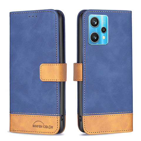 Custodia Portafoglio In Pelle Cover con Supporto B02F per Realme Narzo 50 Pro 5G Blu