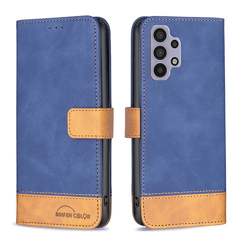 Custodia Portafoglio In Pelle Cover con Supporto B02F per Samsung Galaxy A32 4G Blu