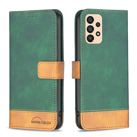 Custodia Portafoglio In Pelle Cover con Supporto B02F per Samsung Galaxy A33 5G Verde