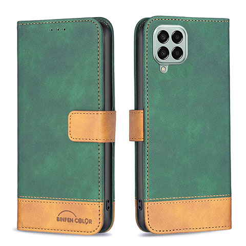 Custodia Portafoglio In Pelle Cover con Supporto B02F per Samsung Galaxy M33 5G Verde