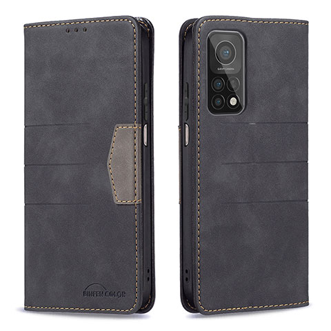 Custodia Portafoglio In Pelle Cover con Supporto B02F per Xiaomi Mi 10T Pro 5G Nero