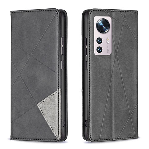 Custodia Portafoglio In Pelle Cover con Supporto B02F per Xiaomi Mi 12 Pro 5G Nero