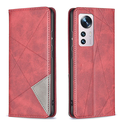 Custodia Portafoglio In Pelle Cover con Supporto B02F per Xiaomi Mi 12S 5G Rosso