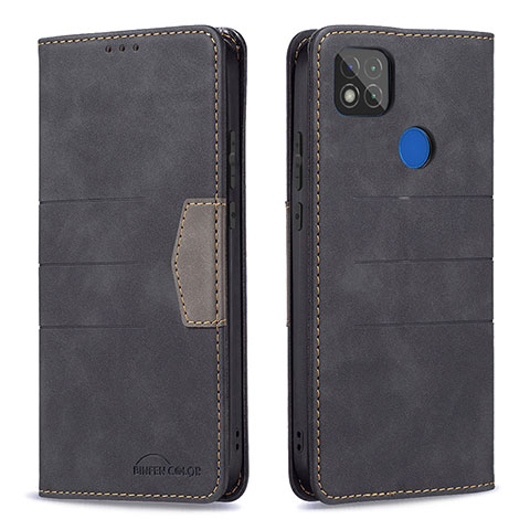 Custodia Portafoglio In Pelle Cover con Supporto B02F per Xiaomi POCO C31 Nero