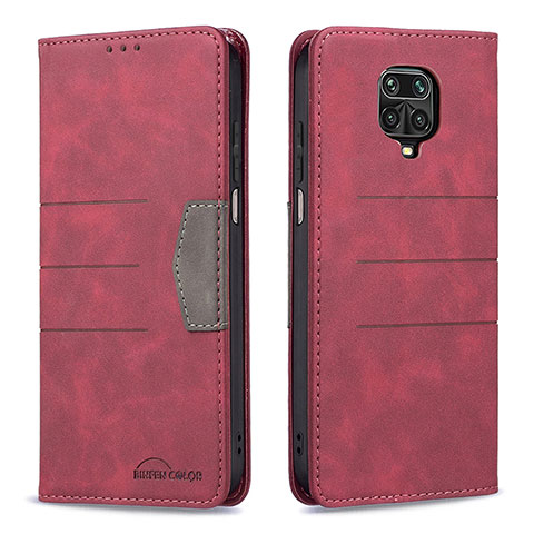 Custodia Portafoglio In Pelle Cover con Supporto B02F per Xiaomi Poco M2 Pro Rosso