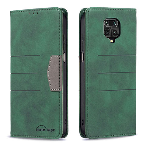 Custodia Portafoglio In Pelle Cover con Supporto B02F per Xiaomi Poco M2 Pro Verde