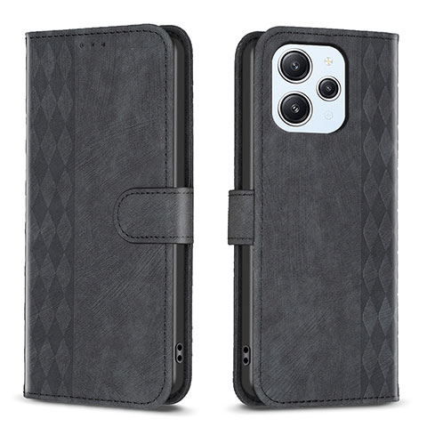 Custodia Portafoglio In Pelle Cover con Supporto B02F per Xiaomi Redmi 12 4G Nero