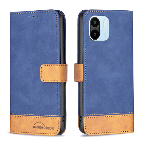 Custodia Portafoglio In Pelle Cover con Supporto B02F per Xiaomi Redmi A1 Blu