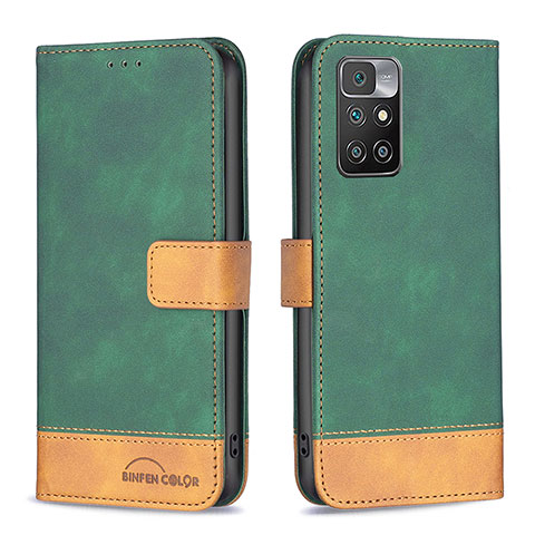 Custodia Portafoglio In Pelle Cover con Supporto B02F per Xiaomi Redmi Note 11 4G (2021) Verde