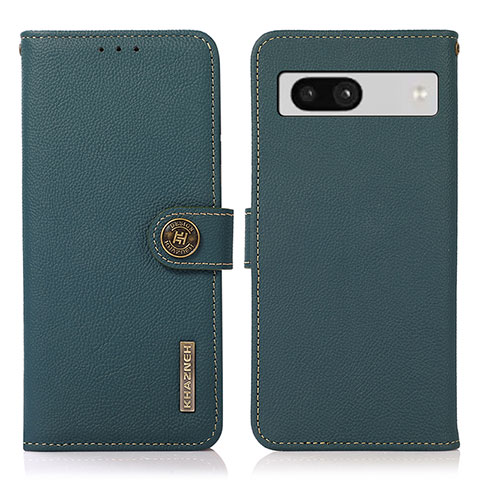 Custodia Portafoglio In Pelle Cover con Supporto B02H per Google Pixel 7a 5G Verde