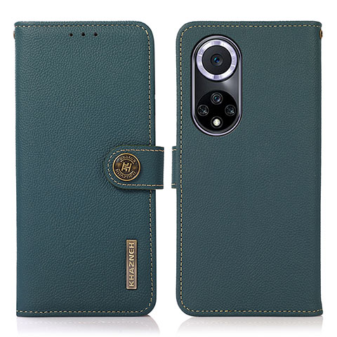 Custodia Portafoglio In Pelle Cover con Supporto B02H per Huawei Honor 50 5G Verde