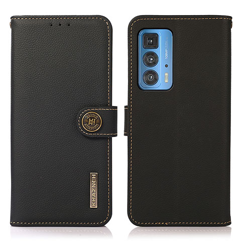 Custodia Portafoglio In Pelle Cover con Supporto B02H per Motorola Moto Edge 20 Pro 5G Nero