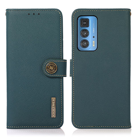 Custodia Portafoglio In Pelle Cover con Supporto B02H per Motorola Moto Edge 20 Pro 5G Verde