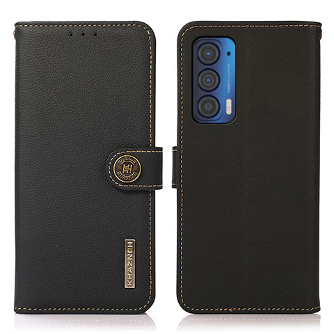 Custodia Portafoglio In Pelle Cover con Supporto B02H per Motorola Moto Edge (2021) 5G Nero