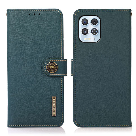 Custodia Portafoglio In Pelle Cover con Supporto B02H per Motorola Moto Edge S 5G Verde