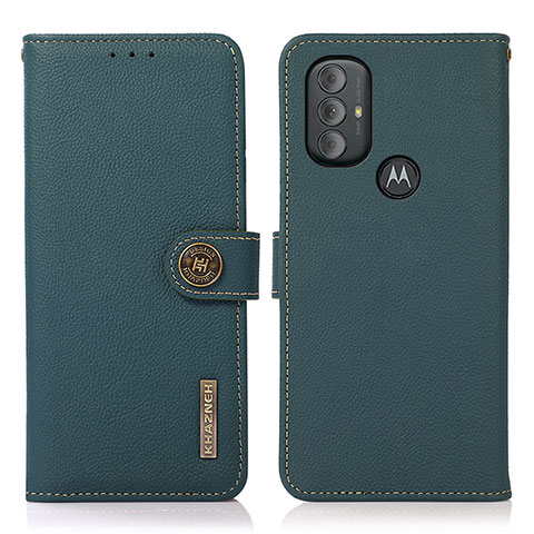 Custodia Portafoglio In Pelle Cover con Supporto B02H per Motorola Moto G Play (2023) Verde