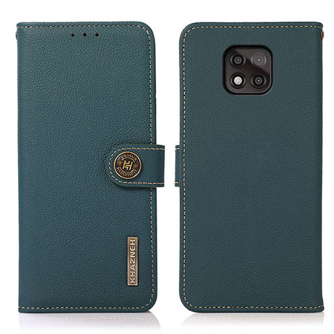 Custodia Portafoglio In Pelle Cover con Supporto B02H per Motorola Moto G Power (2021) Verde