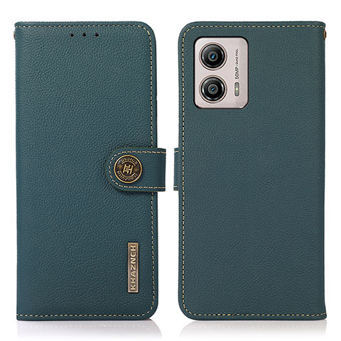 Custodia Portafoglio In Pelle Cover con Supporto B02H per Motorola Moto G53 5G Verde