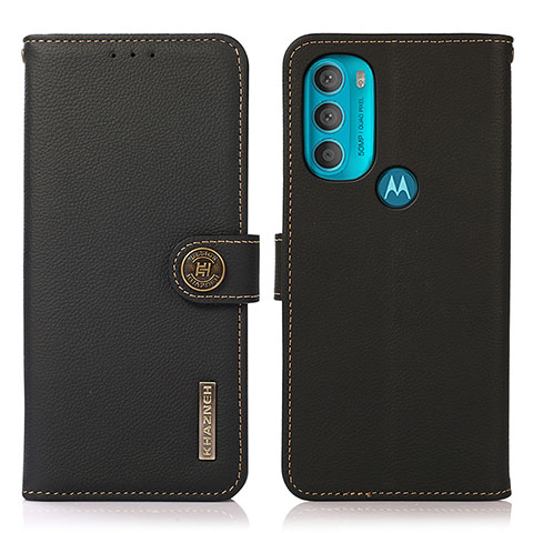 Custodia Portafoglio In Pelle Cover con Supporto B02H per Motorola Moto G71 5G Nero