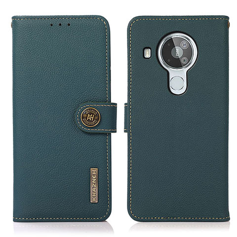 Custodia Portafoglio In Pelle Cover con Supporto B02H per Nokia 7.3 Verde