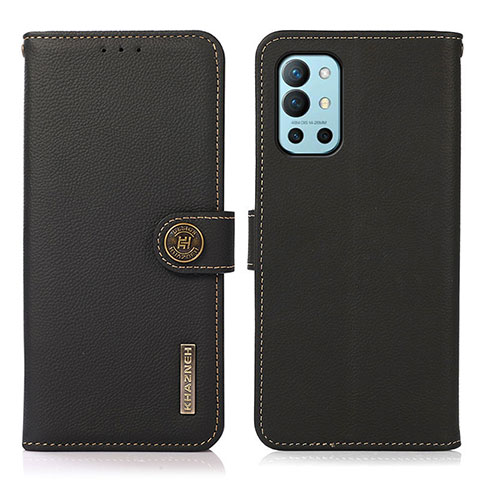 Custodia Portafoglio In Pelle Cover con Supporto B02H per OnePlus 9R 5G Nero