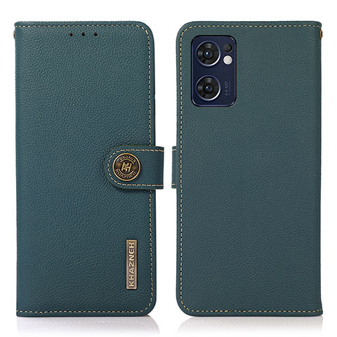 Custodia Portafoglio In Pelle Cover con Supporto B02H per OnePlus Nord CE 2 5G Verde