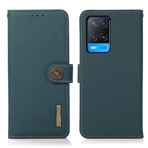 Custodia Portafoglio In Pelle Cover con Supporto B02H per Oppo A54 4G Verde