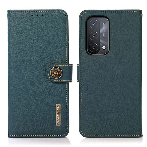 Custodia Portafoglio In Pelle Cover con Supporto B02H per Oppo A54 5G Verde