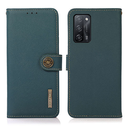 Custodia Portafoglio In Pelle Cover con Supporto B02H per Oppo A55 5G Verde