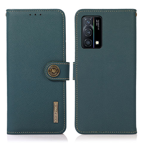 Custodia Portafoglio In Pelle Cover con Supporto B02H per Oppo K9 5G Verde