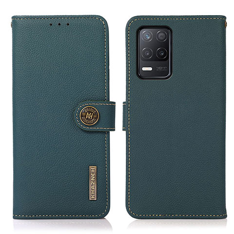 Custodia Portafoglio In Pelle Cover con Supporto B02H per Realme 8s 5G Verde