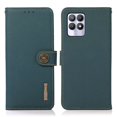 Custodia Portafoglio In Pelle Cover con Supporto B02H per Realme Narzo 50 4G Verde