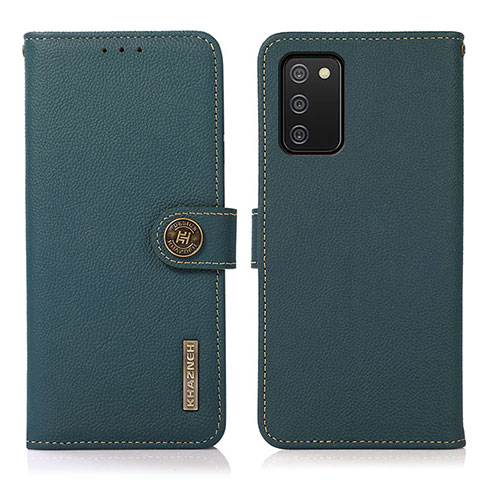 Custodia Portafoglio In Pelle Cover con Supporto B02H per Samsung Galaxy A02s Verde