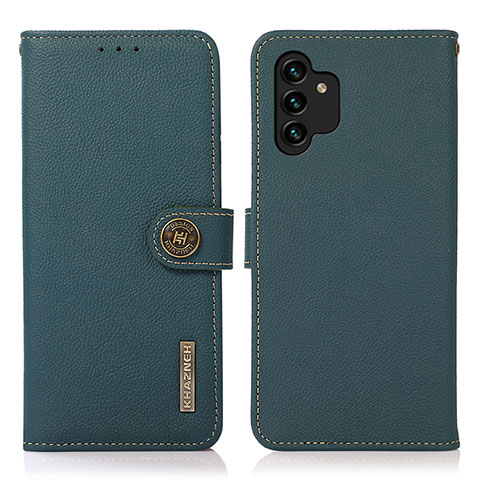 Custodia Portafoglio In Pelle Cover con Supporto B02H per Samsung Galaxy A13 4G Verde