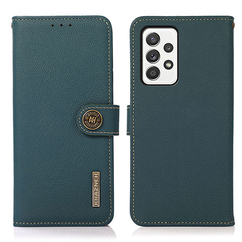 Custodia Portafoglio In Pelle Cover con Supporto B02H per Samsung Galaxy A52 5G Verde