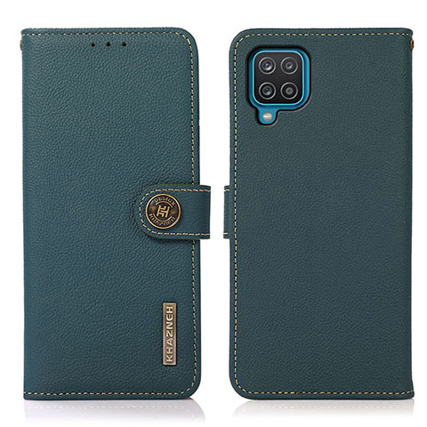 Custodia Portafoglio In Pelle Cover con Supporto B02H per Samsung Galaxy M12 Verde