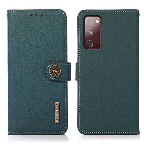 Custodia Portafoglio In Pelle Cover con Supporto B02H per Samsung Galaxy S20 FE 5G Verde