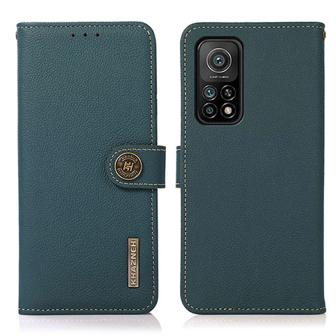 Custodia Portafoglio In Pelle Cover con Supporto B02H per Xiaomi Mi 10T 5G Verde