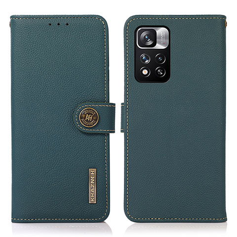 Custodia Portafoglio In Pelle Cover con Supporto B02H per Xiaomi Mi 11i 5G (2022) Verde