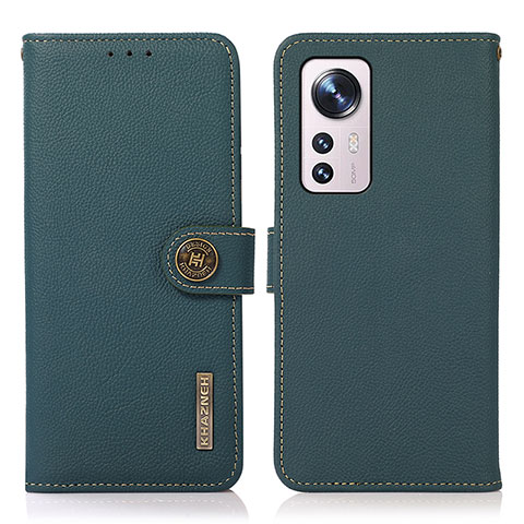 Custodia Portafoglio In Pelle Cover con Supporto B02H per Xiaomi Mi 12S 5G Verde