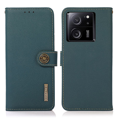 Custodia Portafoglio In Pelle Cover con Supporto B02H per Xiaomi Mi 13T 5G Verde