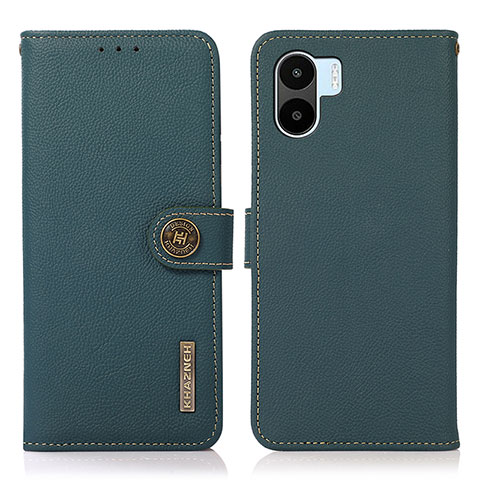 Custodia Portafoglio In Pelle Cover con Supporto B02H per Xiaomi Poco C50 Verde