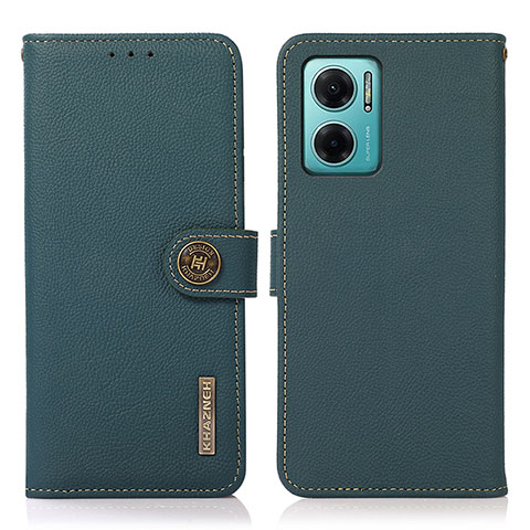 Custodia Portafoglio In Pelle Cover con Supporto B02H per Xiaomi Redmi 10 5G Verde