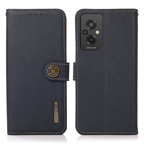 Custodia Portafoglio In Pelle Cover con Supporto B02H per Xiaomi Redmi 11 Prime 4G Blu