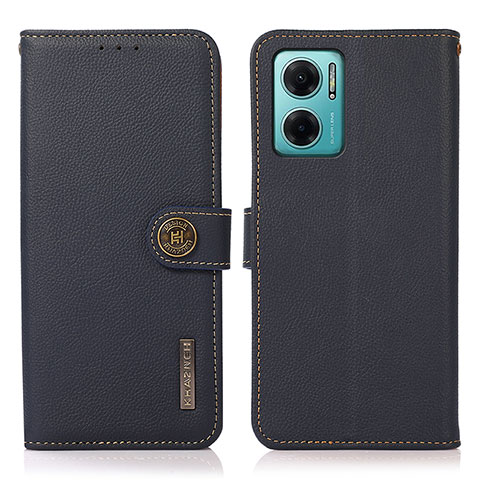 Custodia Portafoglio In Pelle Cover con Supporto B02H per Xiaomi Redmi 11 Prime 5G Blu