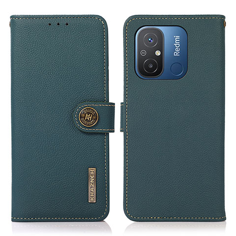 Custodia Portafoglio In Pelle Cover con Supporto B02H per Xiaomi Redmi 12C 4G Verde