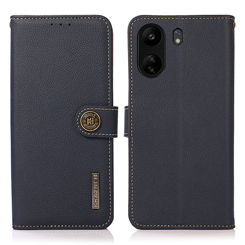 Custodia Portafoglio In Pelle Cover con Supporto B02H per Xiaomi Redmi 13C Blu